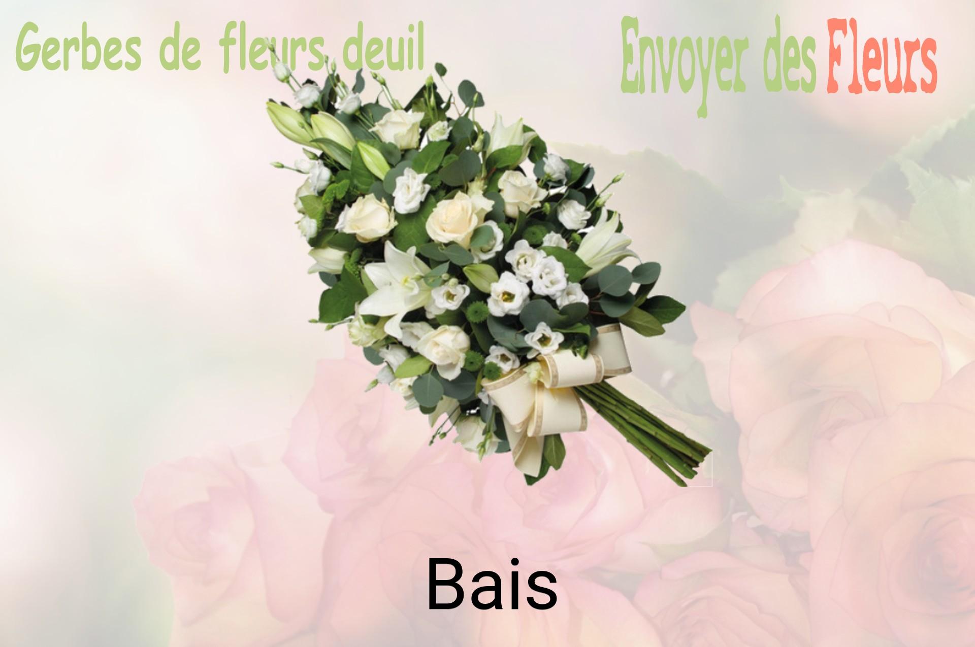 Gerbe de fleurs de deuil livrée à Bais